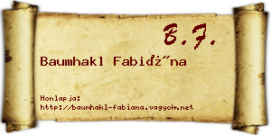 Baumhakl Fabiána névjegykártya